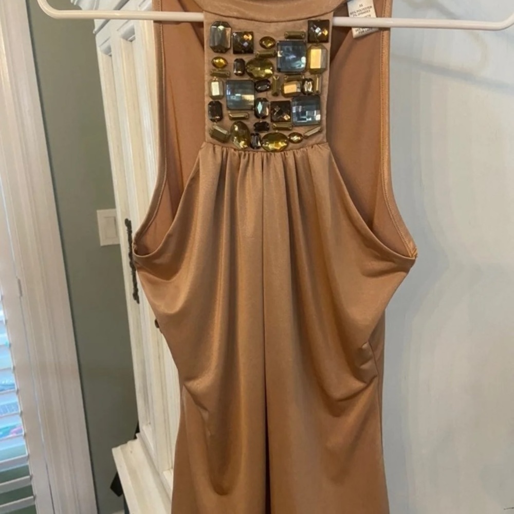 Gold Cache Stone Embellished Top